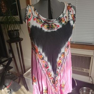 Tie-dye linen tank